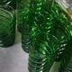 Vintage service decanter 8 glasses green bottle twisted model