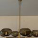 Italian brass chandelier with 6 grey smoked glass globes