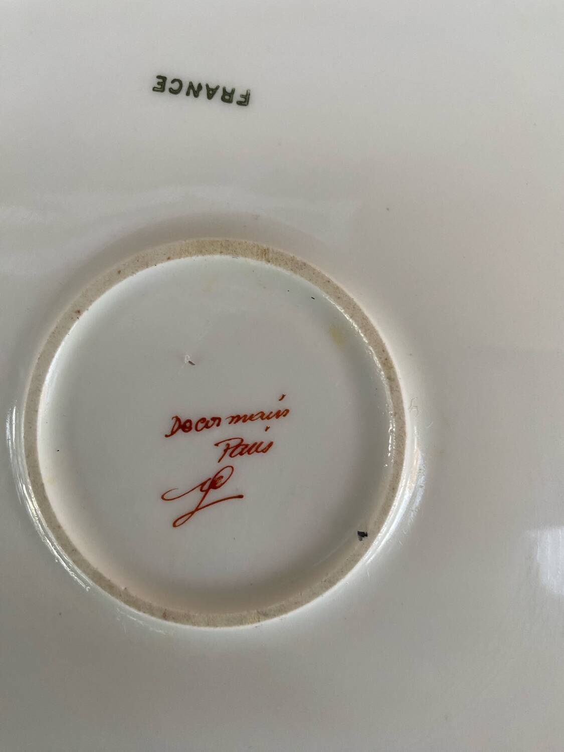 Plat à tarte porcelaine dorée