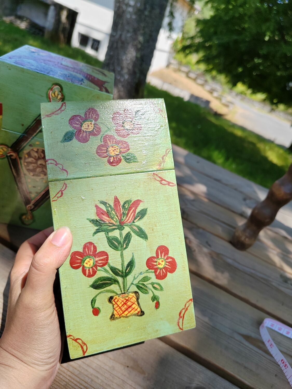 Hand-painted nesting boxes in the 90s