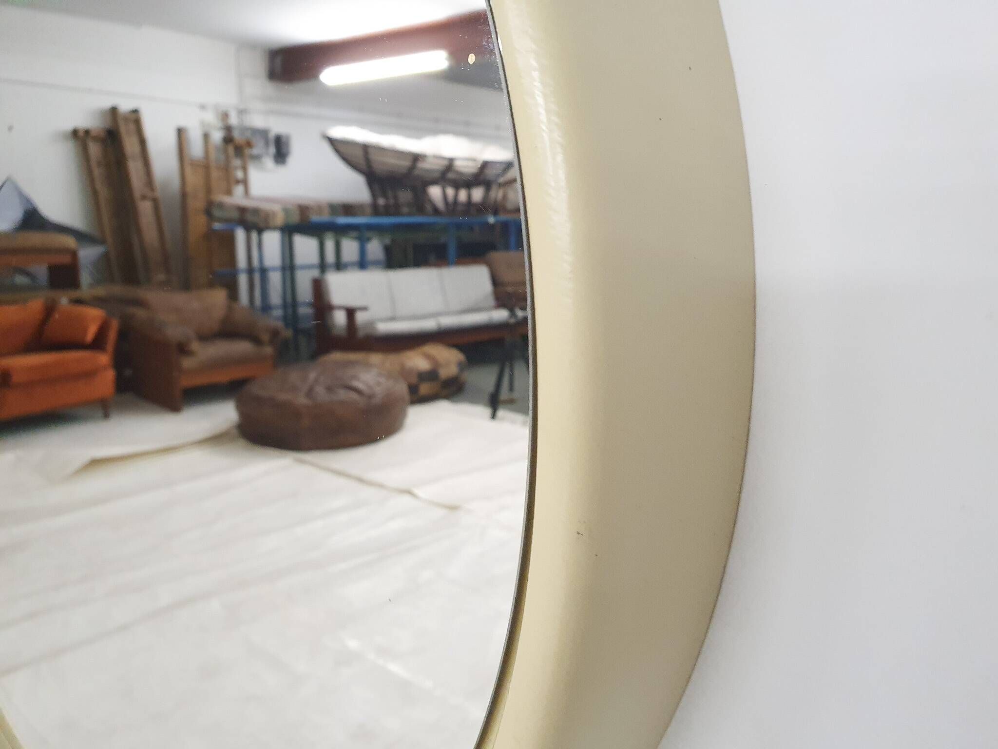 Miroir rond en polyester des années 1960, Pays-Bas