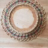 Vintage flower rattan mirror