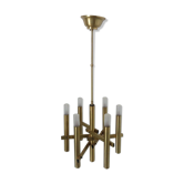 Lustre Maison Sciolari 6 feux en laiton doré années 60/70