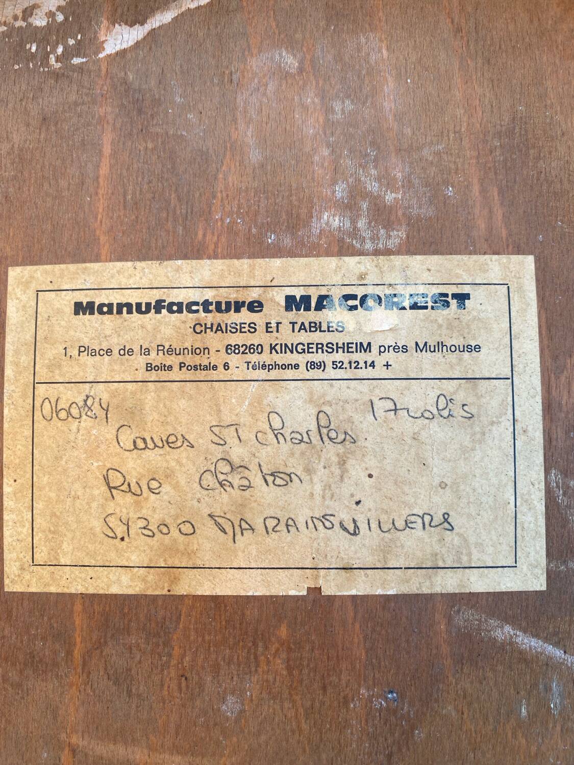 Set of 8 varnished bistro chairs