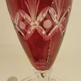 Service a liqueur en verre de couleur et ciselé
