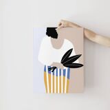 Poster A3-woman with bouquet-29.7 cm x 42 cm