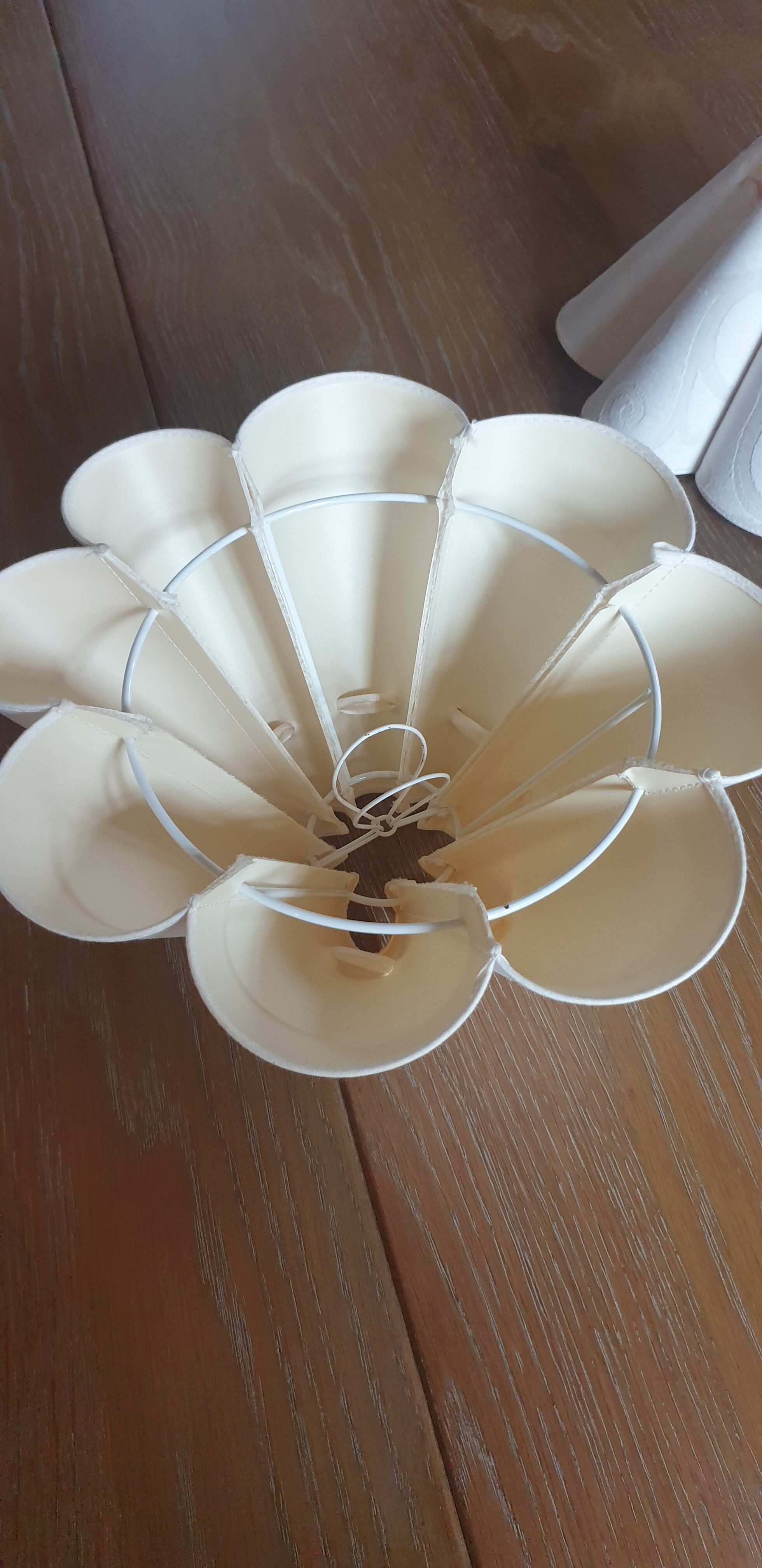 Two romantic ivory lampshades