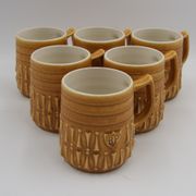 Série 6 mugs céramique BP vintage