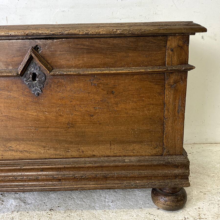 17th century chest in molded oak