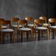 Brutalist dining chairs, France, 1960s