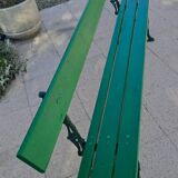 Grand banc de jardin bois et fonte l 224 cm