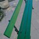 Large wooden and cast iron garden bench 224 cm