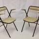 Pair of folding chairs with vintage armrests, 70s