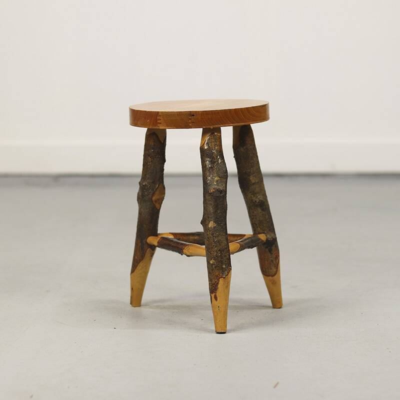 Old Wabi Sabi Beechwood stool / side table