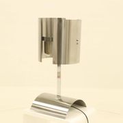 Rare Table Lamp in Stainless Steel by J. Bouvier, France, 1970s