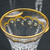 ST LOUIS Excellence - 4 large gold cut crystal wine glasses - H 22.4