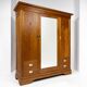 Large Art Nouveau cabinet in marquetry oak 1918-1930