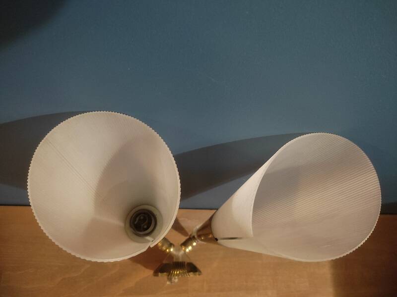Wall lamp lampshade art deco type brass support old tulip dp 0322105