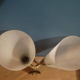 Wall lamp lampshade art deco type brass support old tulip dp 0322105