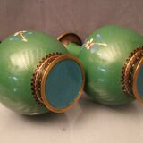 Pair of enamel vases partitioned China Far East