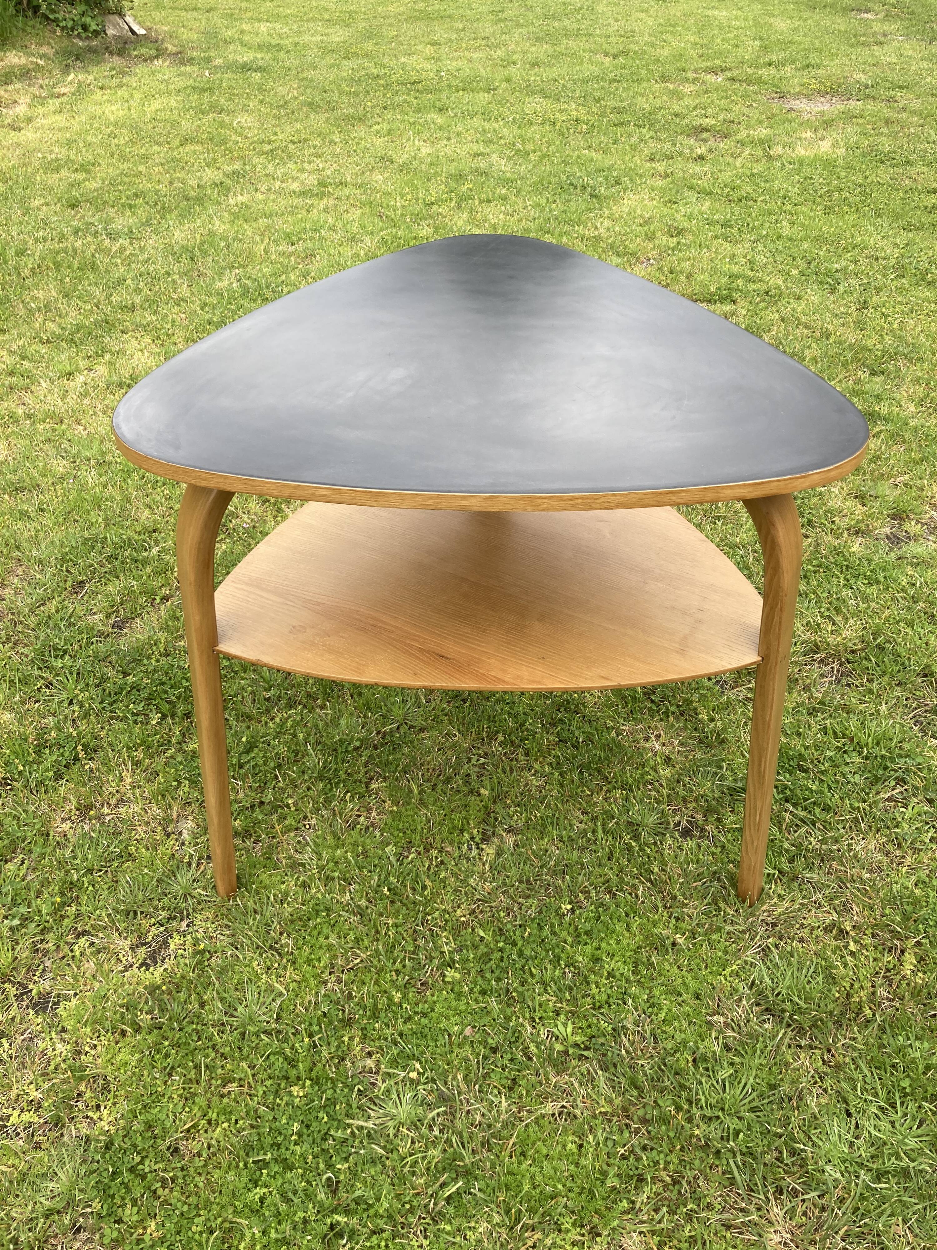 Steiner bow wood tripod coffee table