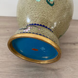 Chinese cloisonné vase decorated with flowers and butterflies.