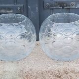 Pair of glass ball vases from the 70