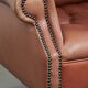 Classic English cowhide button seat chesterfield wingback armchair