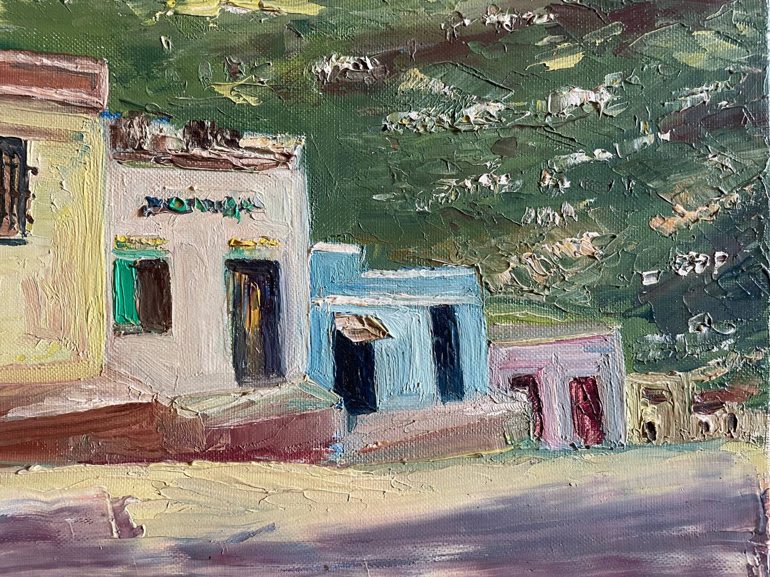 Vintage Sahara Village Painting