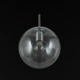 Small Limburg chrome pendant light with clear glass globe, Germany, 1970s.
