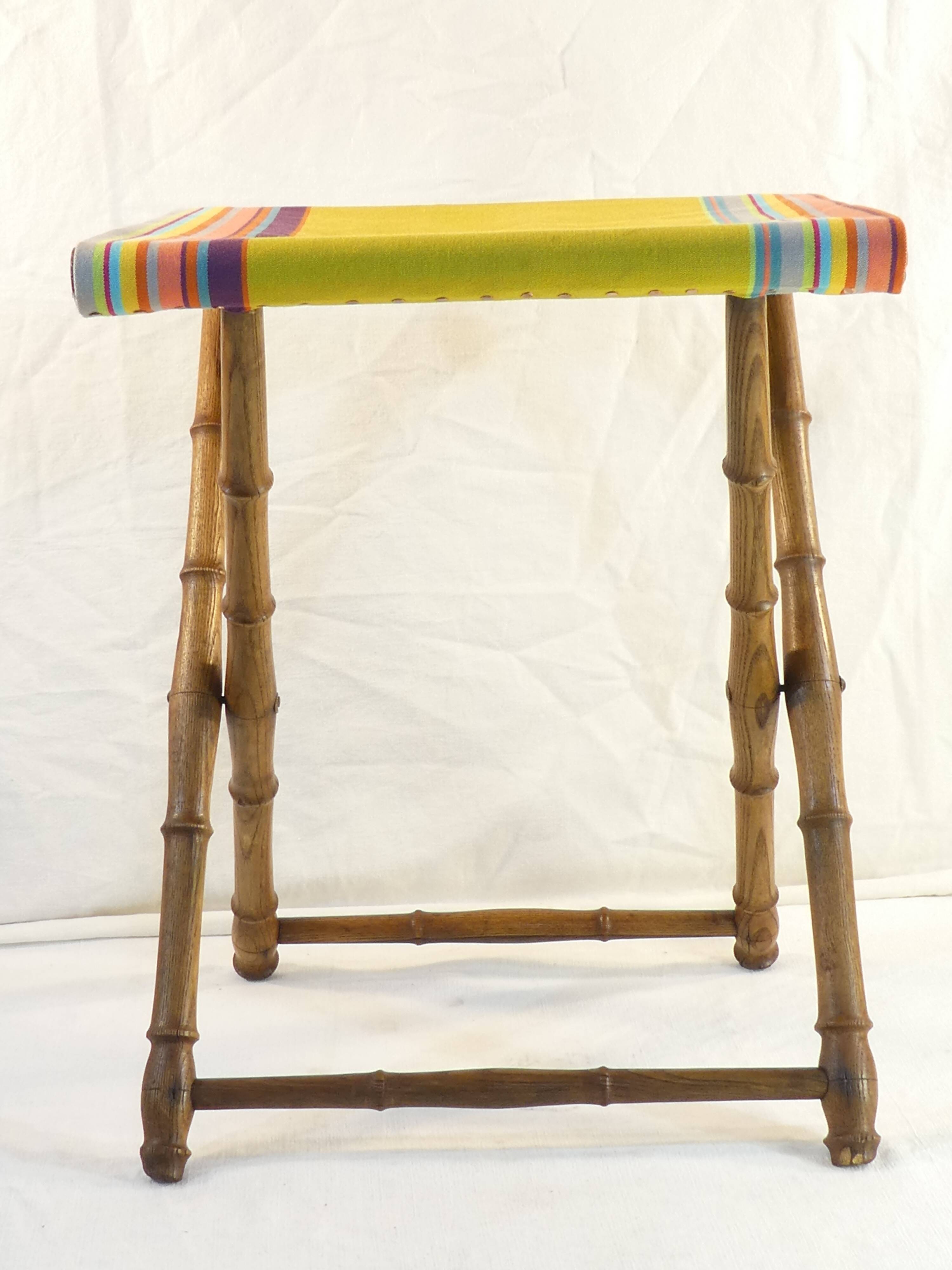 Old folding seat or foot rest picnic campsite