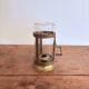 Night Candle Holder Brass Chiseled Blown Glass Night Light 19th Century