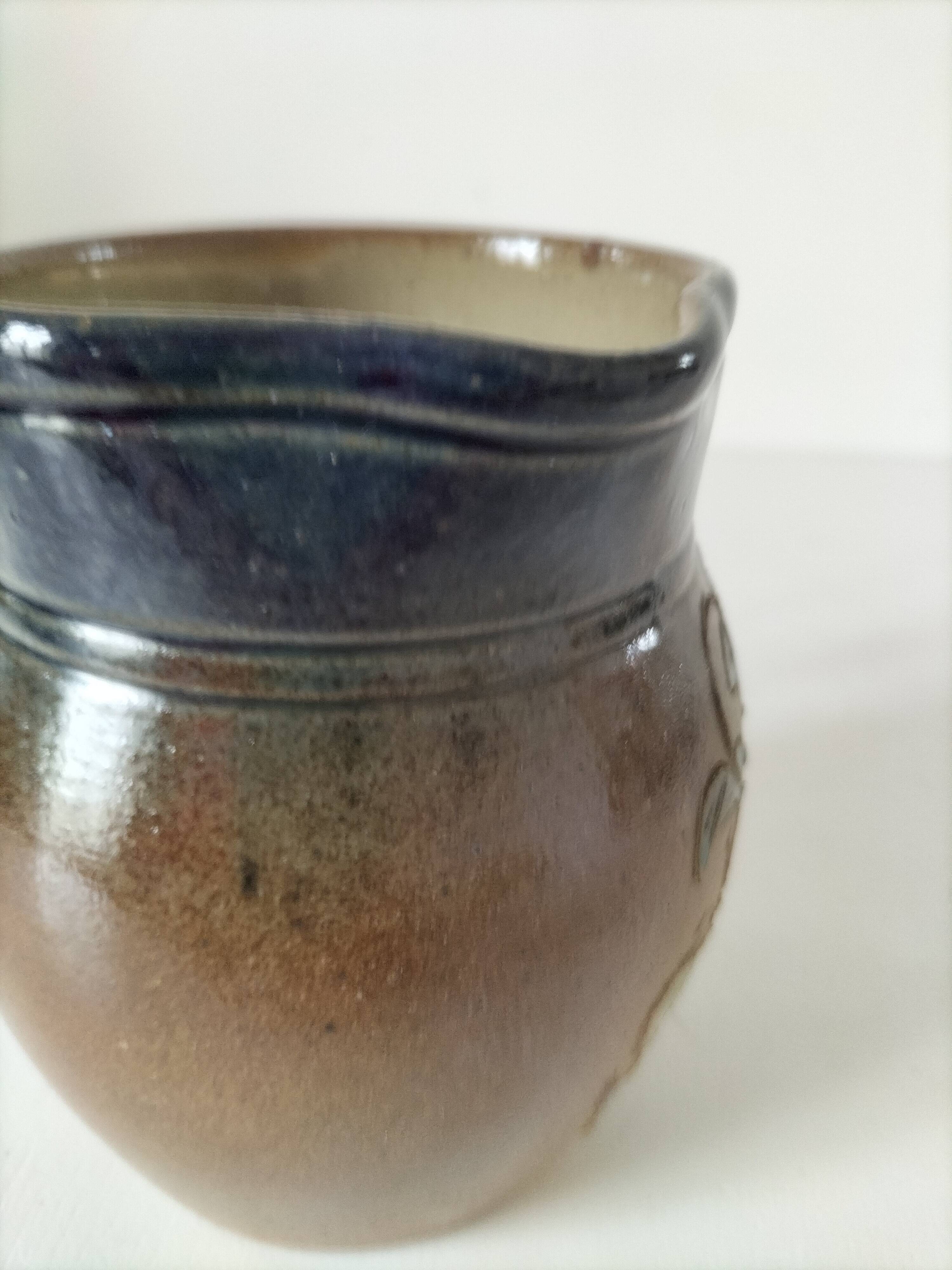 Stoneware pitcher from Poterie des Mottes, Saint Amand en Puisaye (Burgundy)