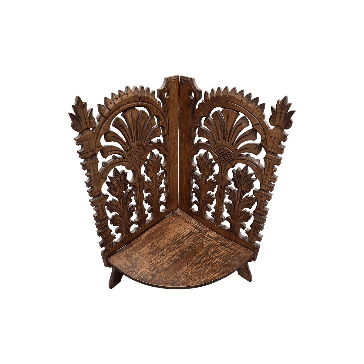 Antique French Walnut Corner Wall Console, late 1800s