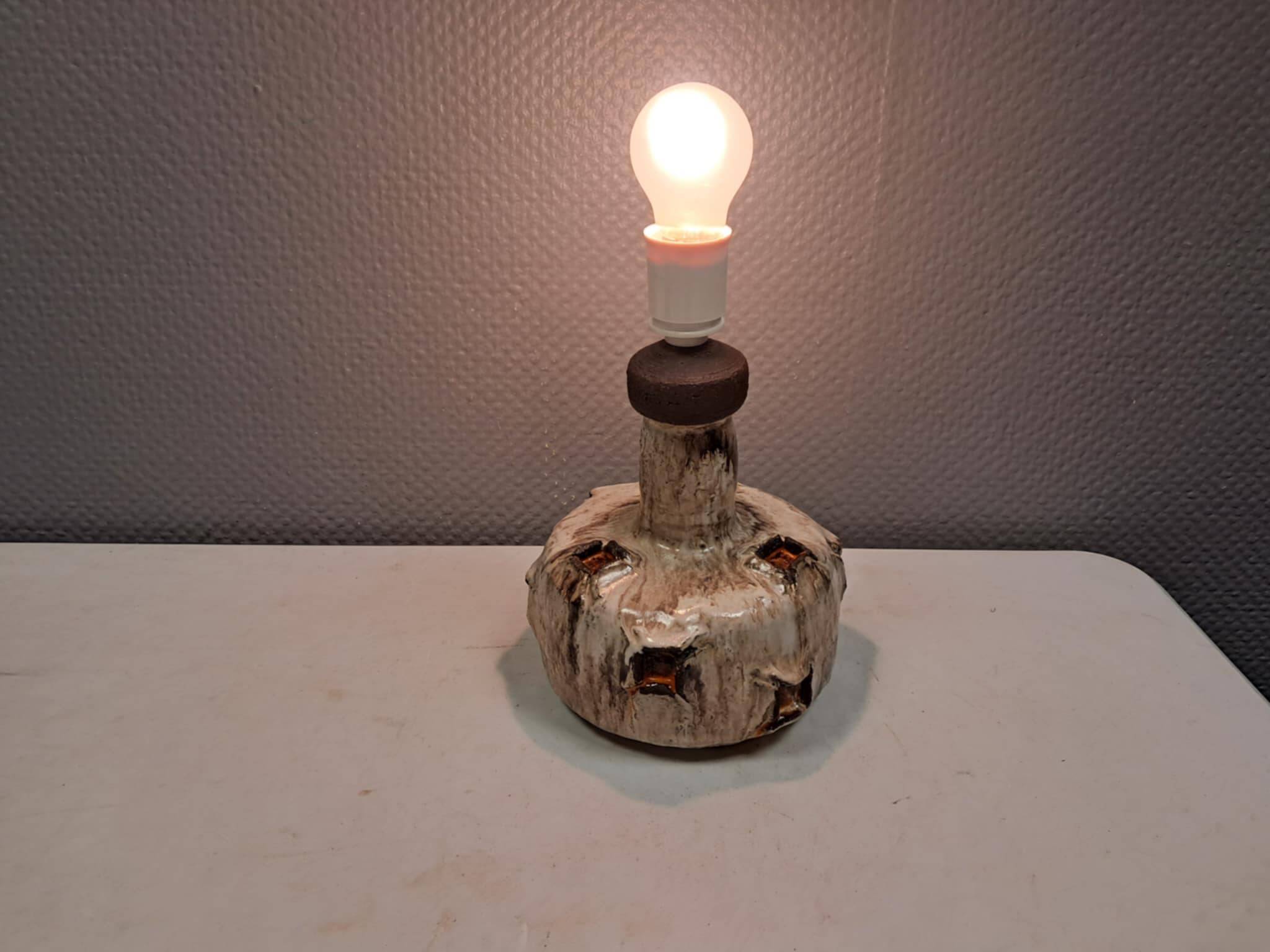 Danish ceramic table lamp from Samsø ceramics 1970-80s