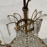 20th century bronze basket chandelier with tassels