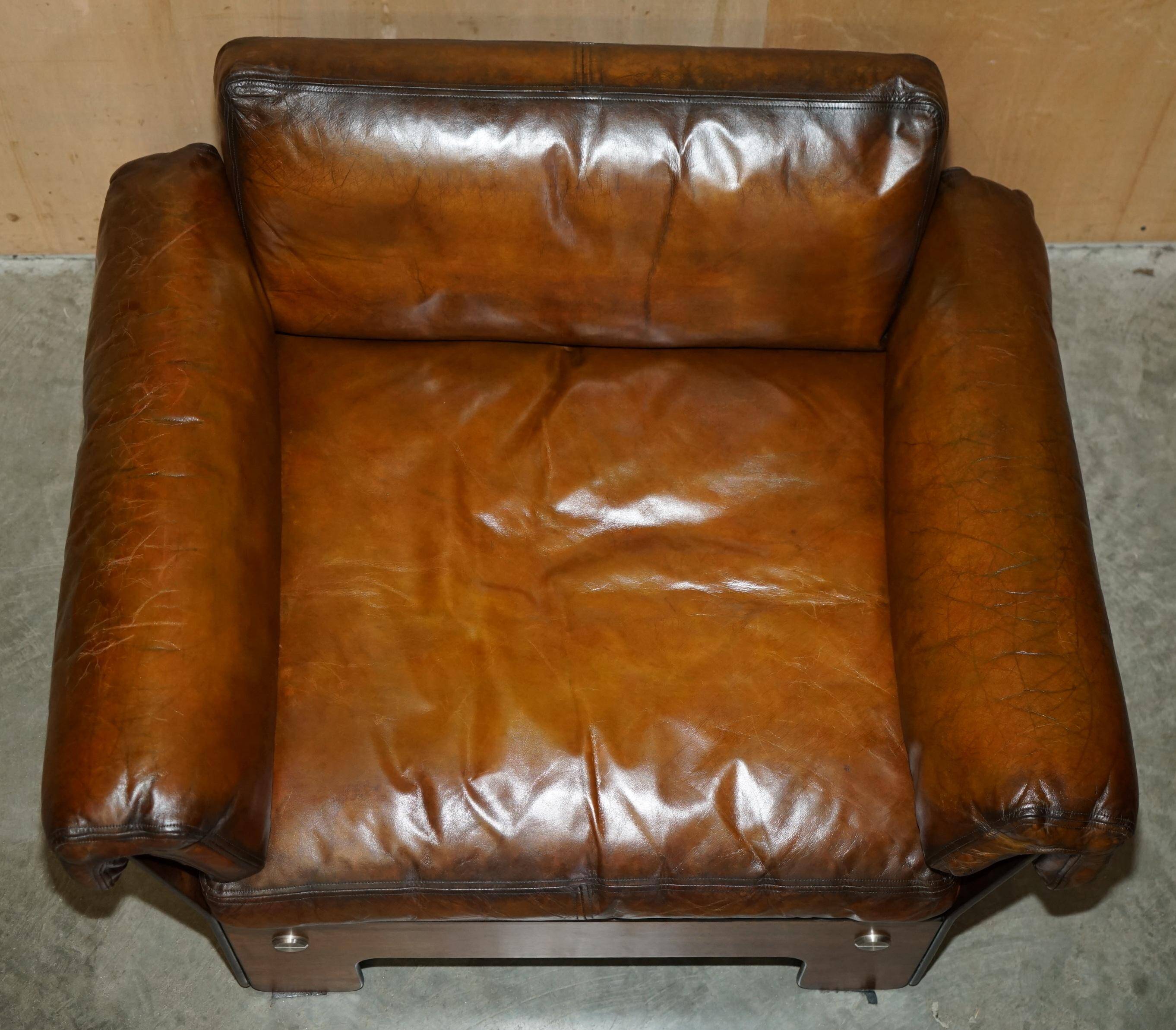 Sigurd Ressell for Vatne Mobler Leather Sofa Hardwood Art Deco