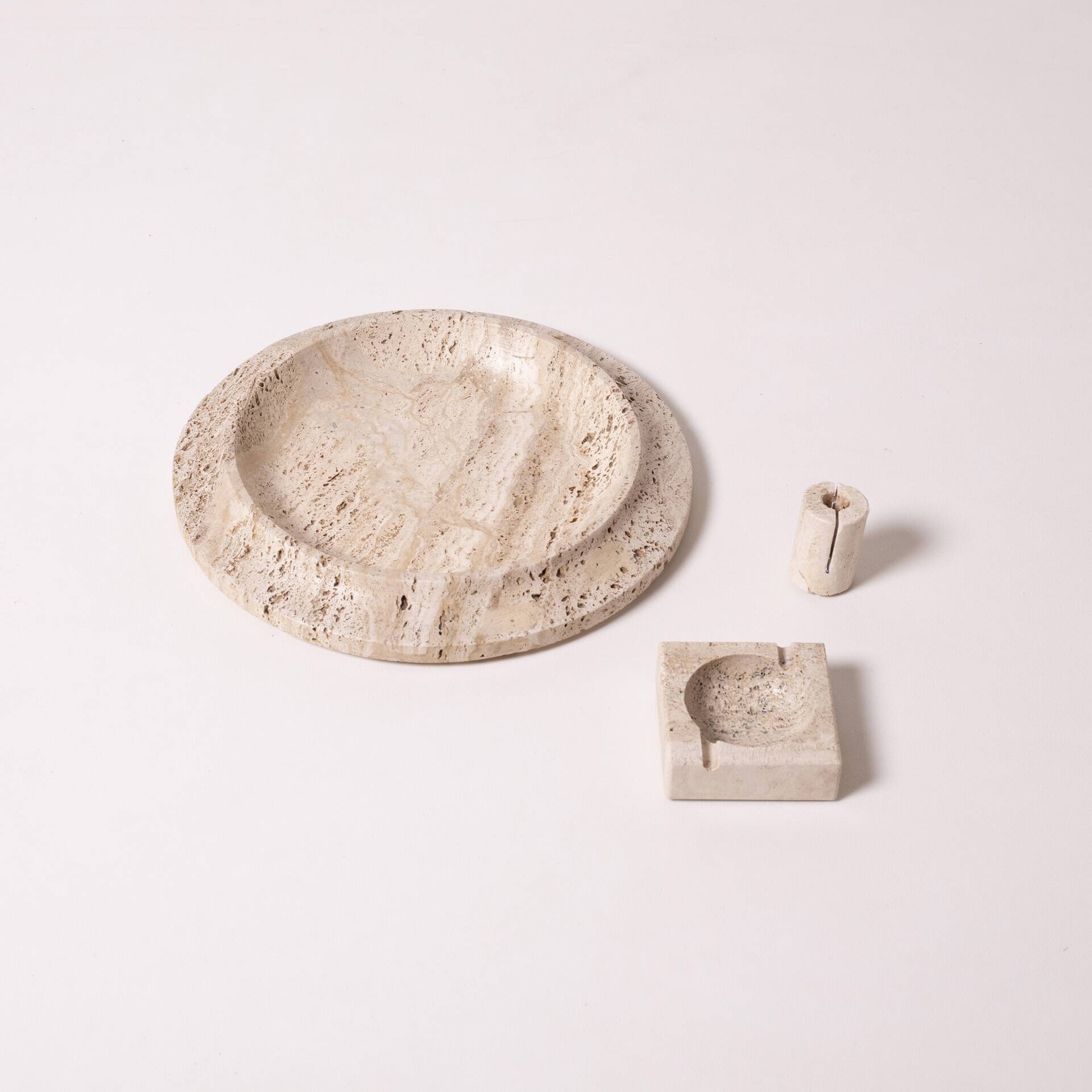 Travertine stone ashtray