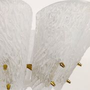 J. T. Kalmar Mid-Century Brass Suspension, Textured White Glass, 1950s