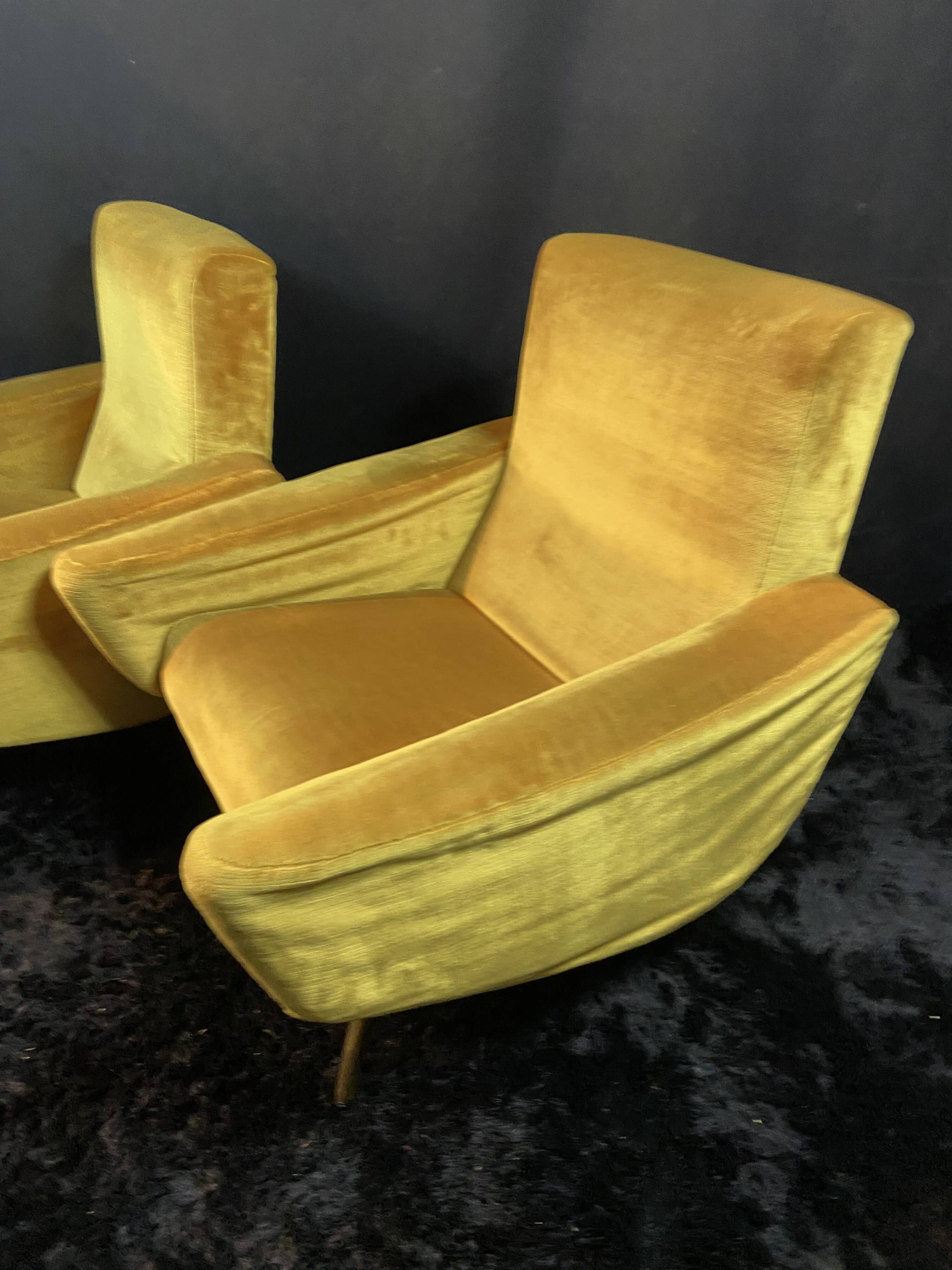 Pair of designer armchairs 1955-60 Louis Paolozzi for Brandt Zol Steiner