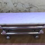 Coffee table with steel tube structure and marble top