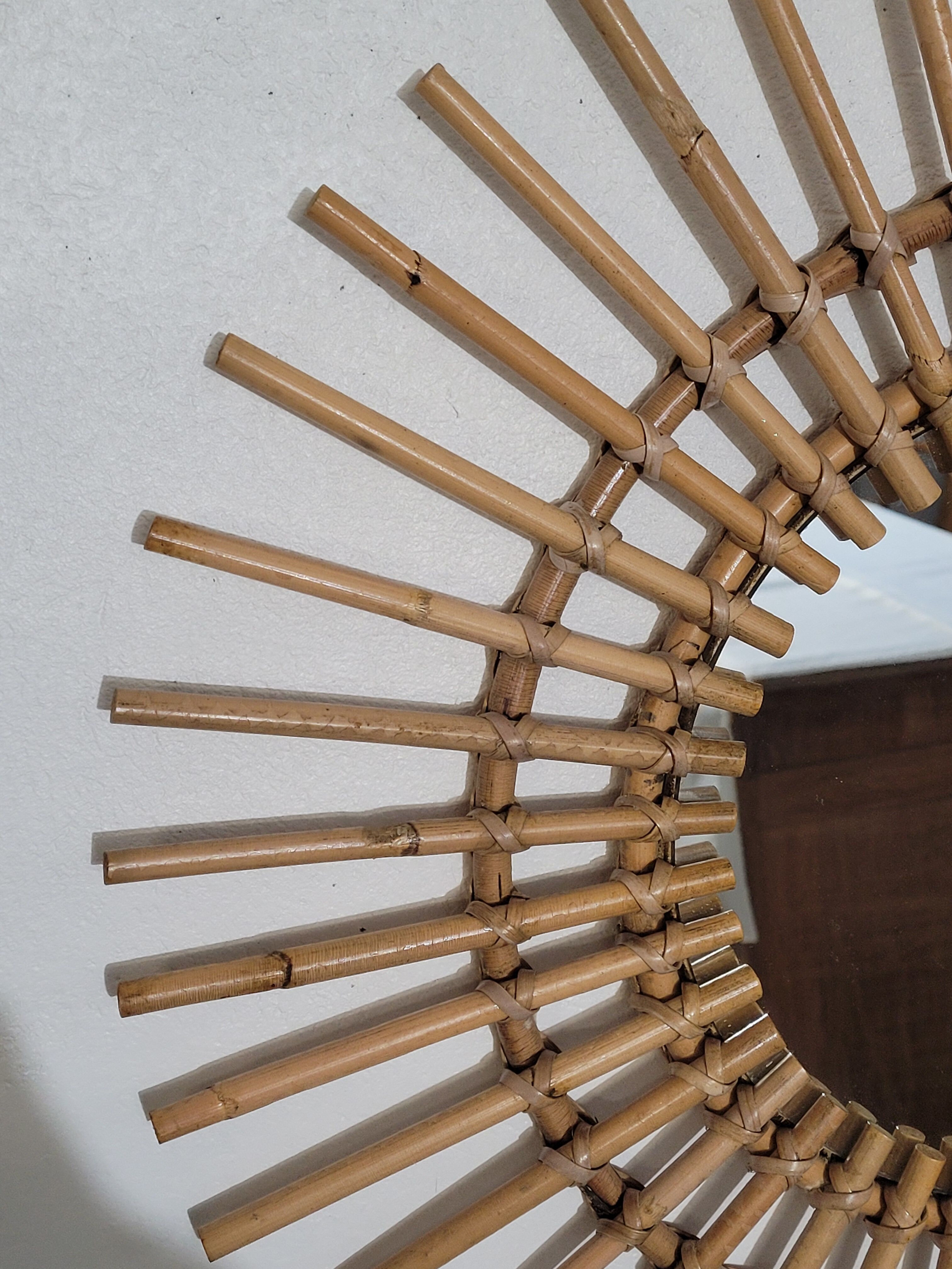 Rattan sun mirror, 55 cm