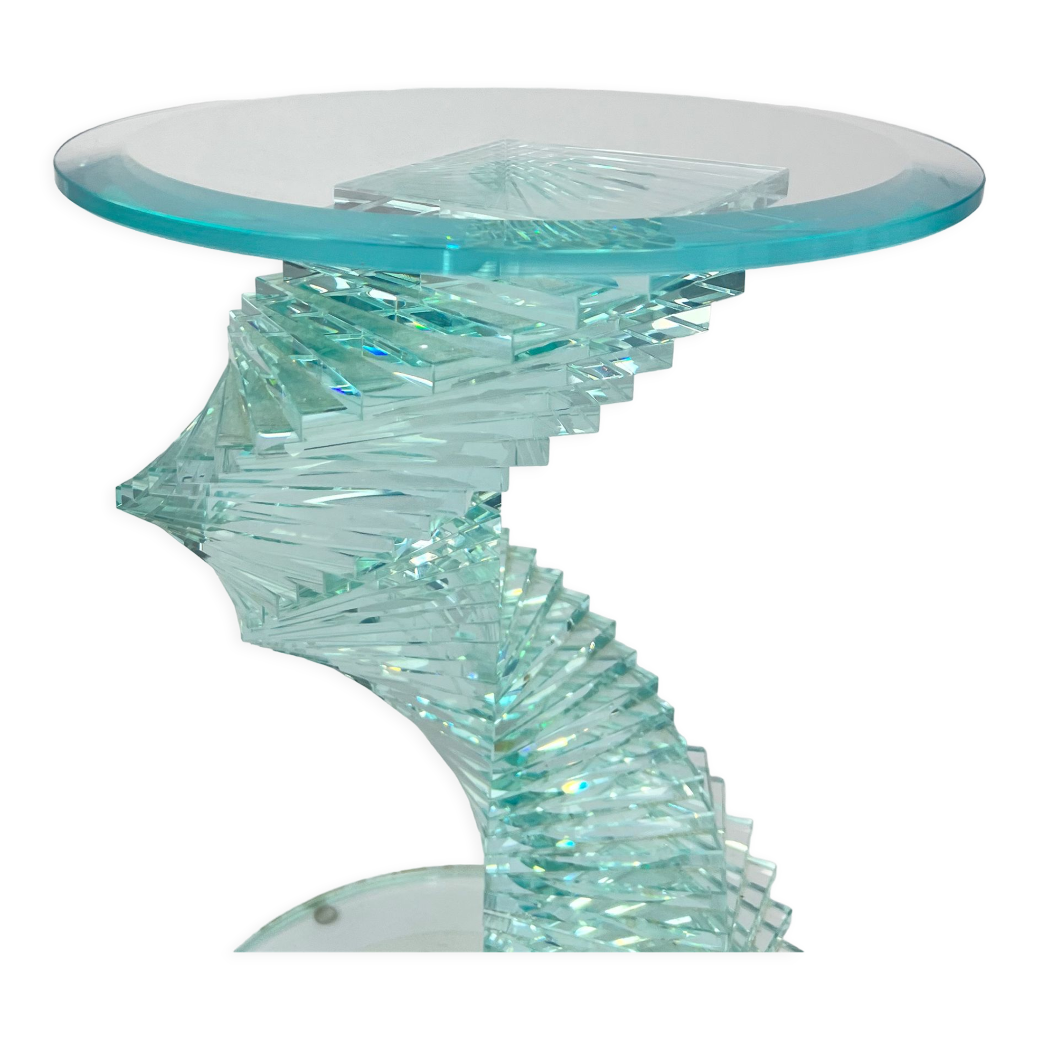 Table d’appoint en verre spiralé Ravello, années 1980