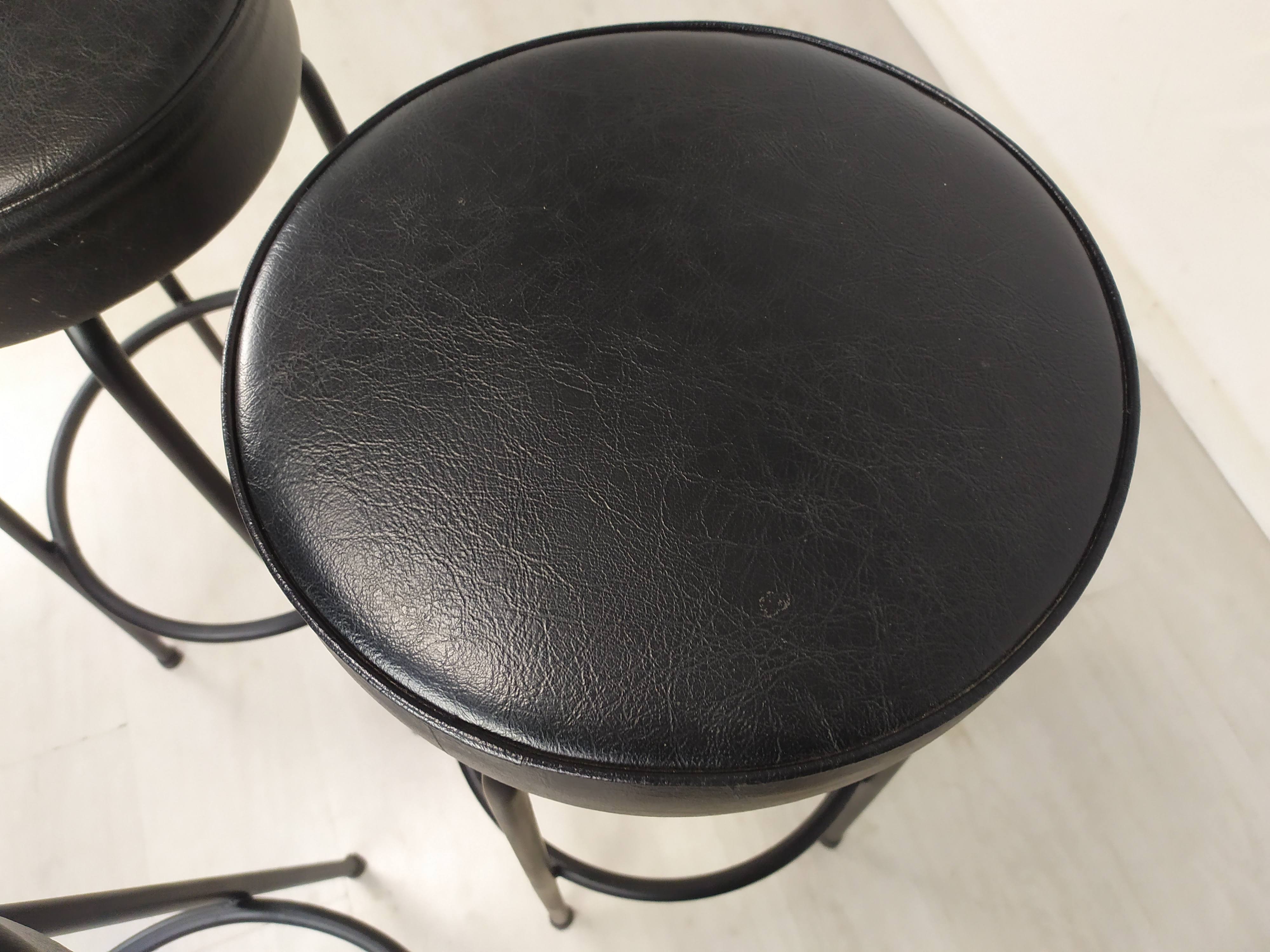 3 vintage black bar stools