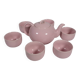 Service à thé vintage du milieu du siècle, théière et tasses en porcelaine rose pastel, années 1960