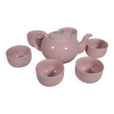 Mid-Century Vintage Tea Set Pastel Pink Porcelain Teapot & Cups, 1960s