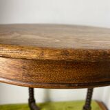 Round turned wood side table