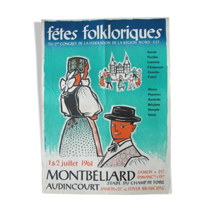 Affiche fêtes folkloriques - 1961
