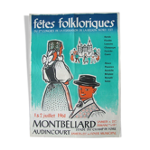 Poster - Fêtes folkloriques Montbéliard - Doubs 1961