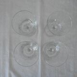Lot 4 glasses of chiseled crystal wine